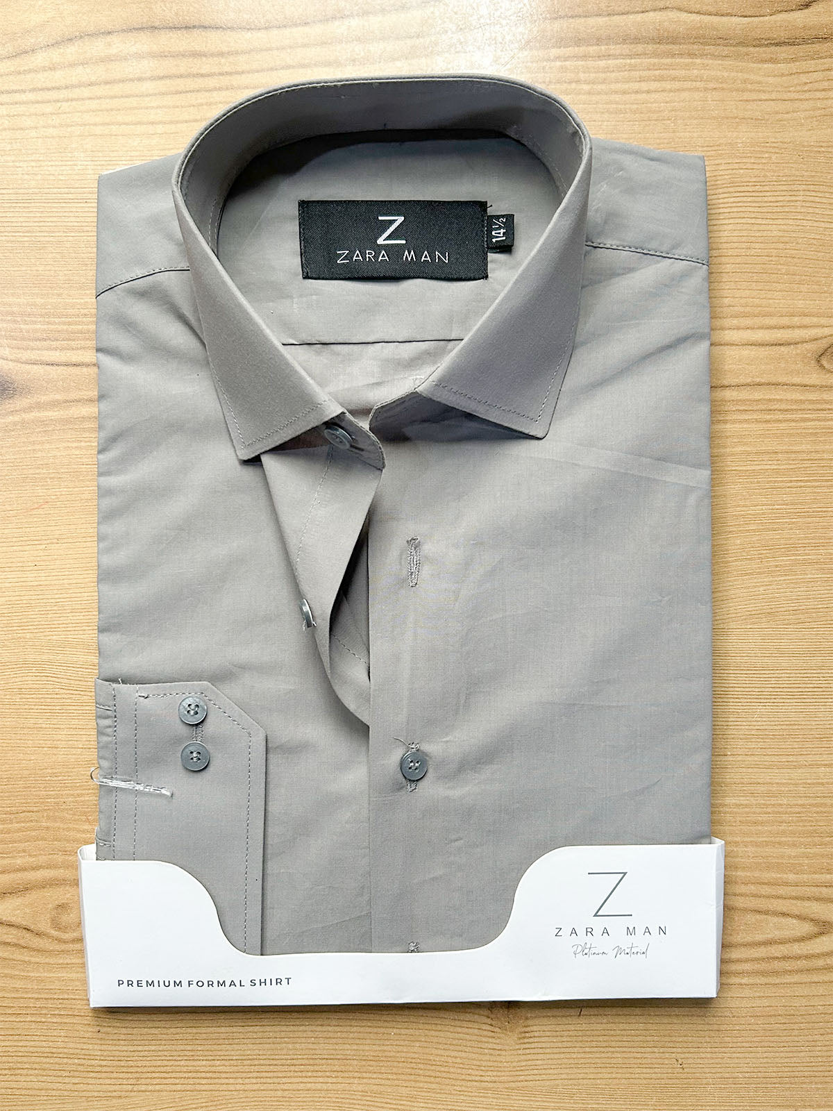 MFS734 100% Cotton Silver Grey Formal Dress Shirt For Men