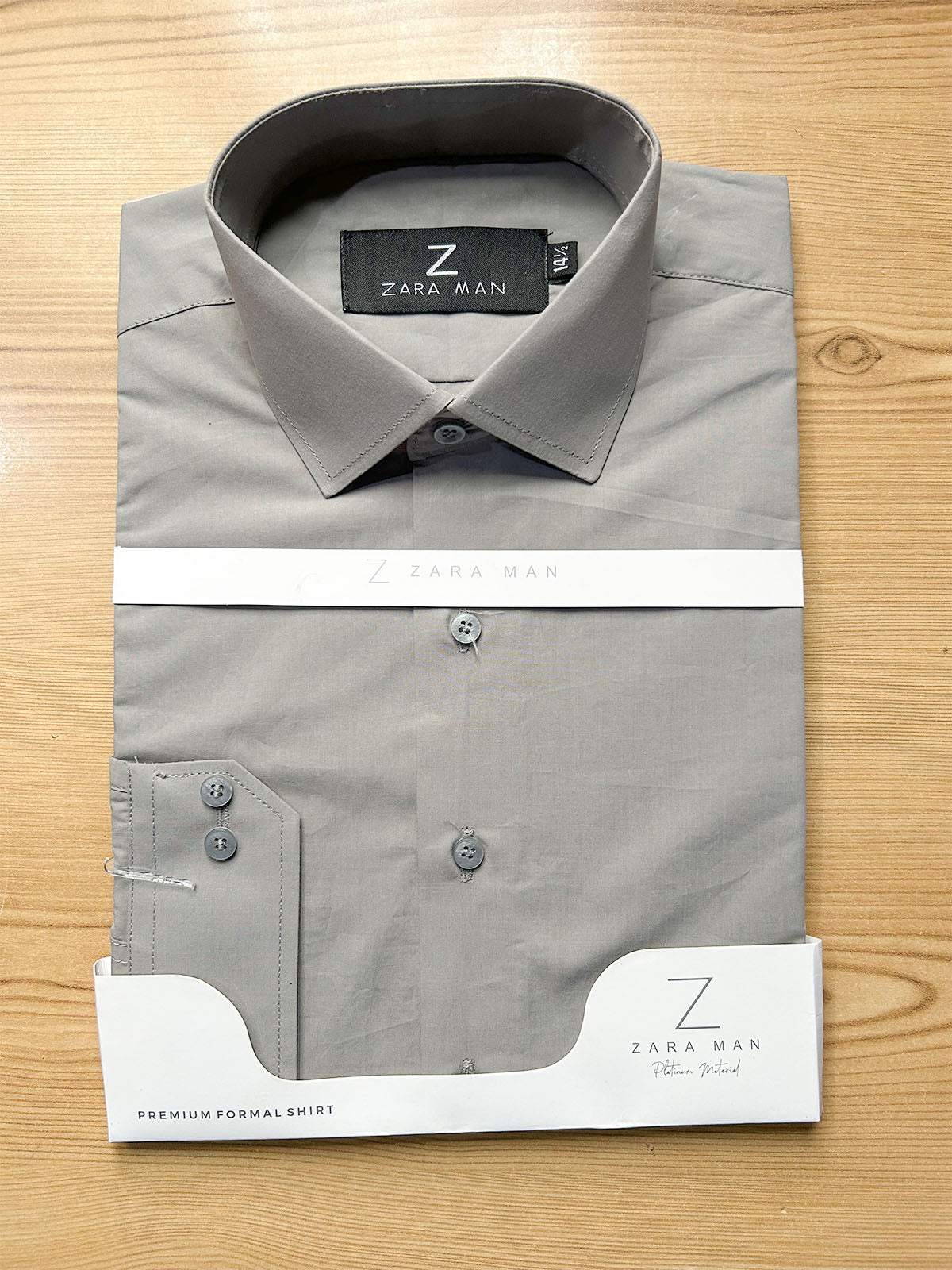 MFS734 100% Cotton Silver Grey Formal Dress Shirt For Men