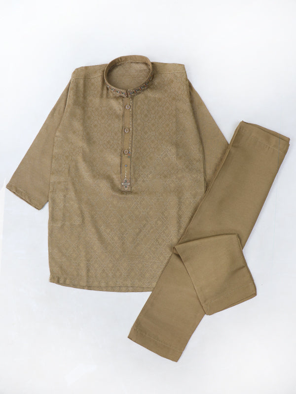 BKS05 AM Kurta Pajama Suit 2Yrs - 14Yrs Brown