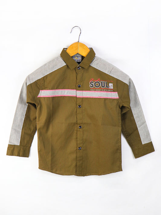 AJ Boys Casual Shirt 4Yrs - 10Yrs Soul Brown