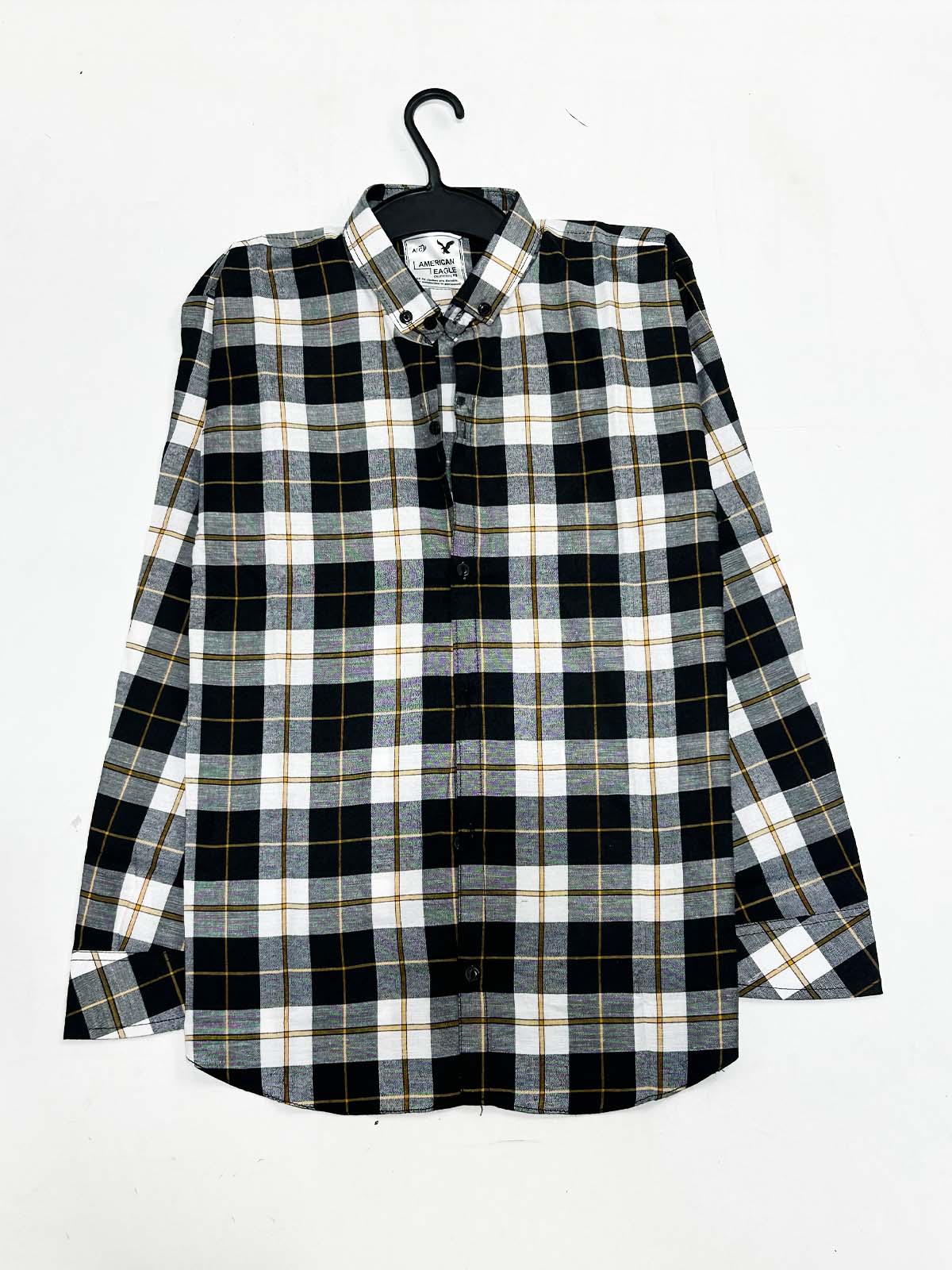 Black Checks Casual Shirt For Men MCS129