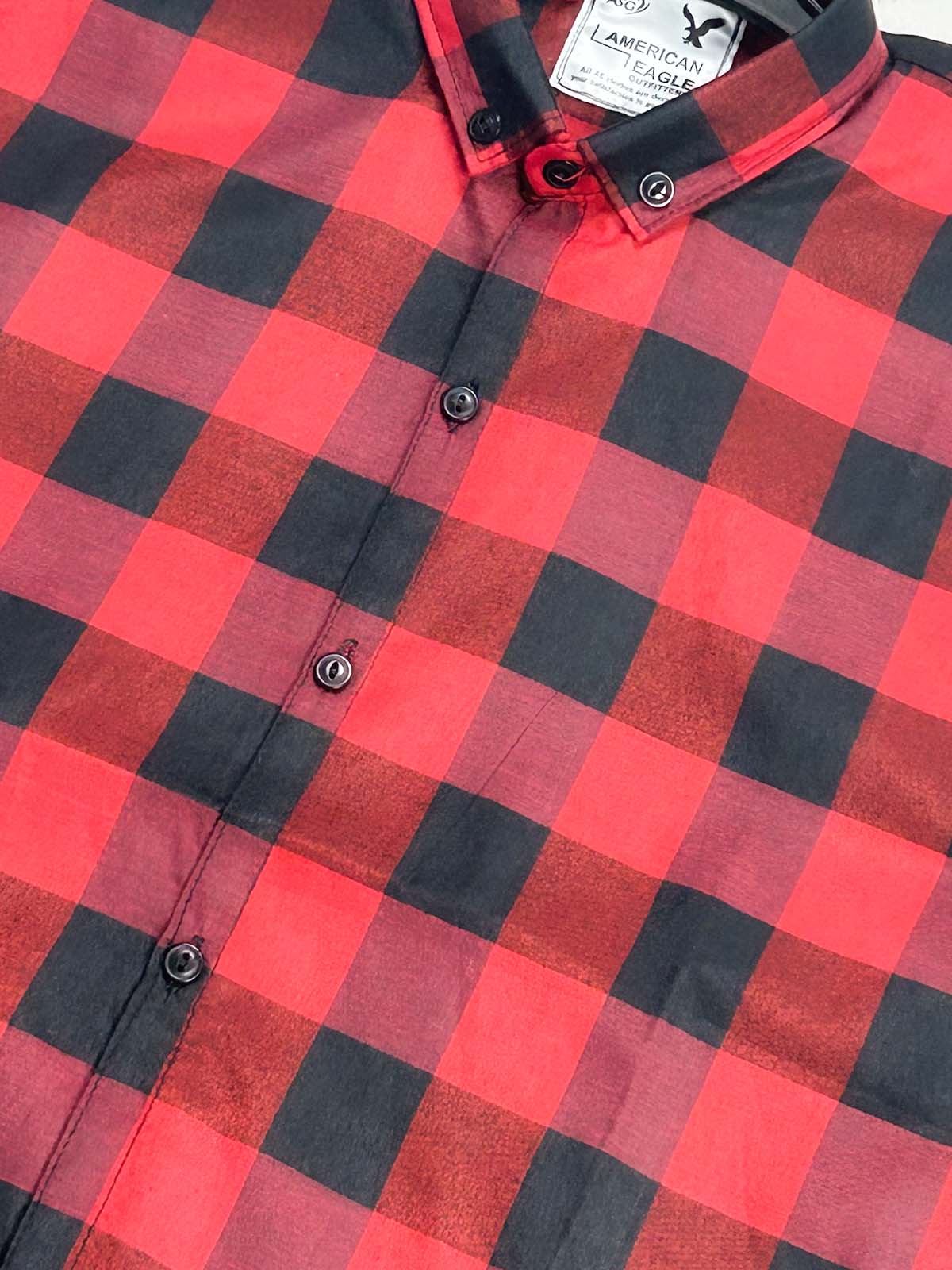 Red Checks Casual Shirt For Men MCS148
