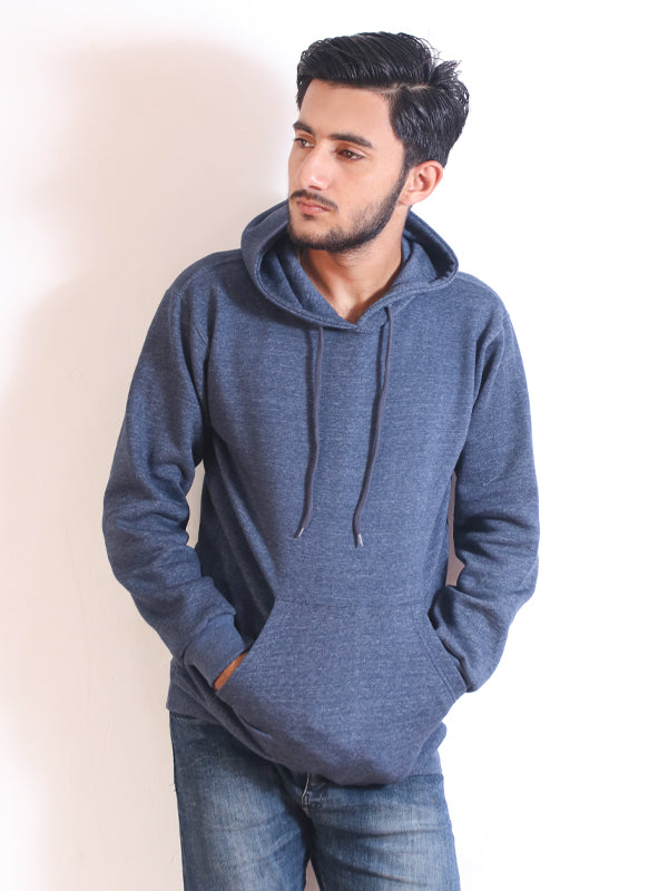 MH02 Unisex Plain Pullover Hoodie Blue