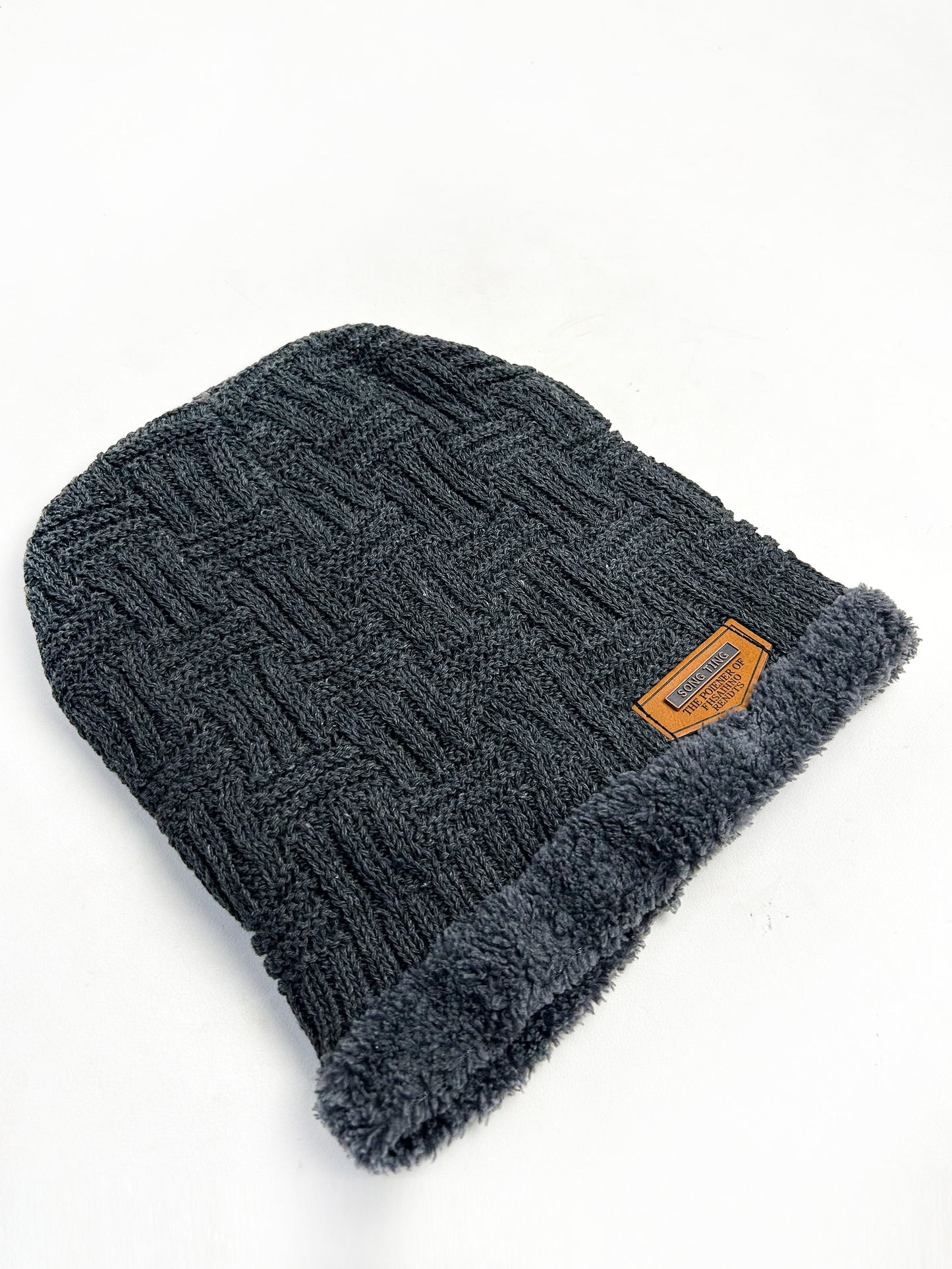 Dark Grey Multidesign Beanie Winter Cap For Men BWC03