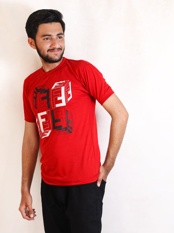 AH Men's T-Shirt F Red