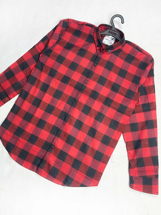 Red Checks Casual Shirt For Men MCS148