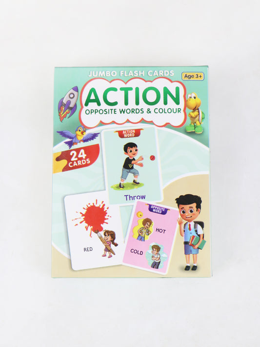 Action Opposite Words & Colour 24 Jumbo Flash Cards