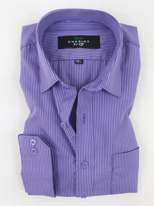 MFS14 AN Men's Formal Dress Shirt Purple Line