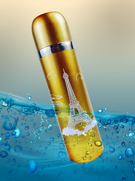 Golden Stainless Steel Eiffel Tower Bottle 500 ML D-66