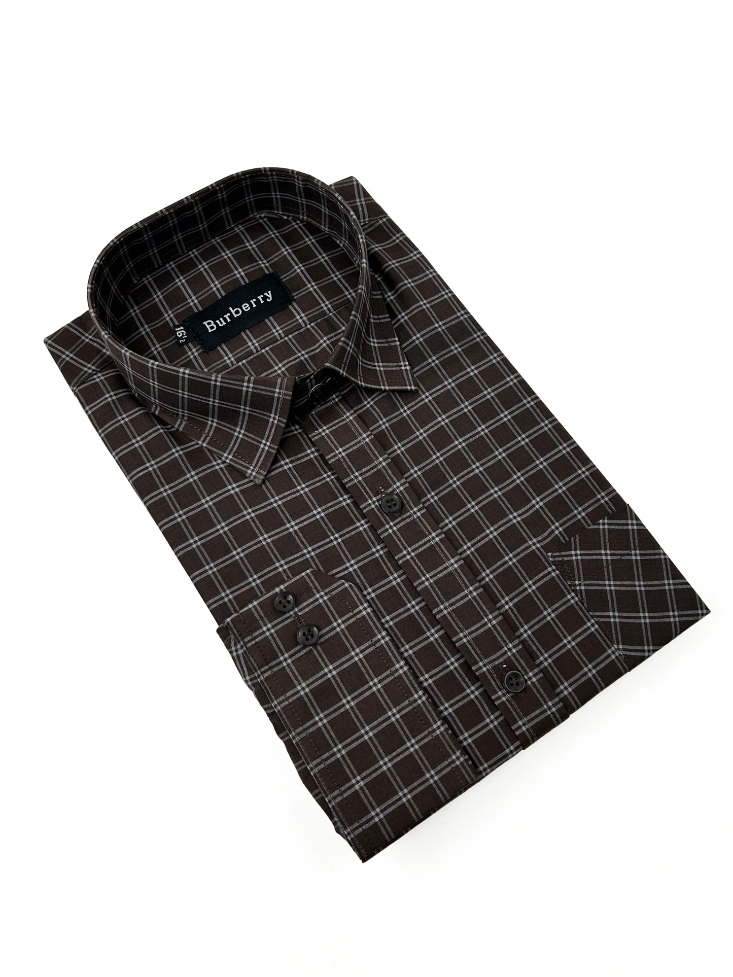 Brown Checks Formal Dress Shirt For Men AZ MFS211