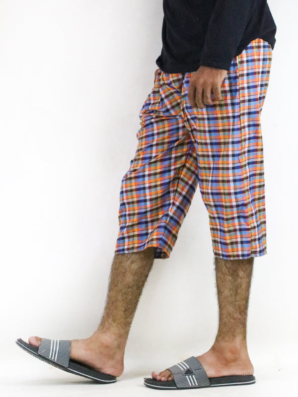 Men's 3-QTR Short Multicolor Checks