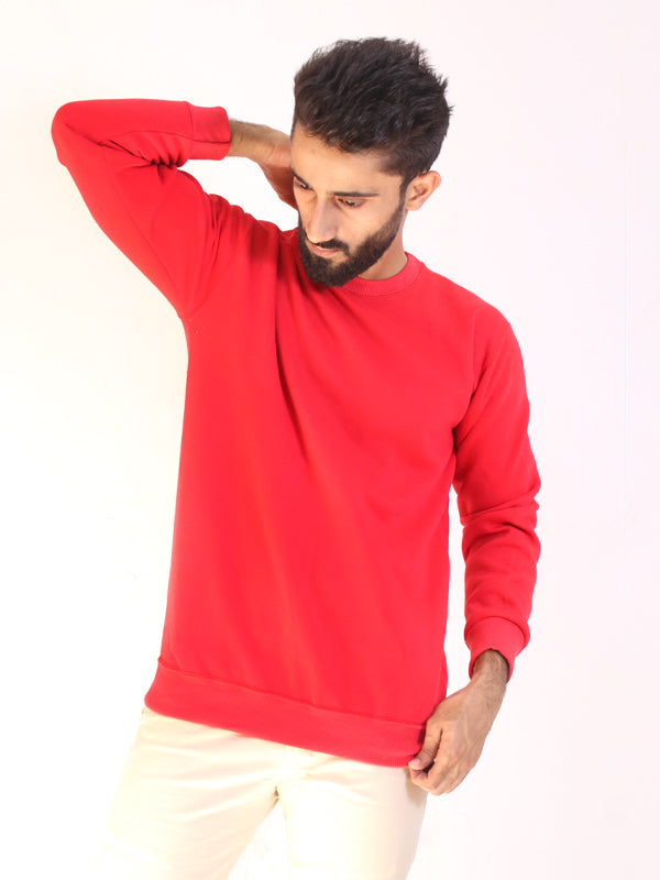 MSS02 Men's Plain Sweatshirt Red