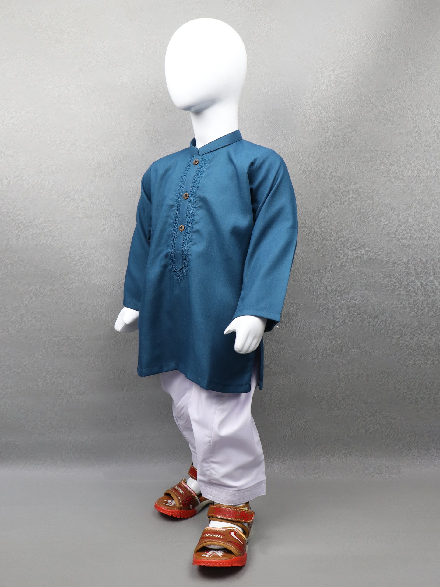 2Yrs - 14Yrs 681 Dark Sea Blue Kameez Shalwar Suit For Boys BKS108