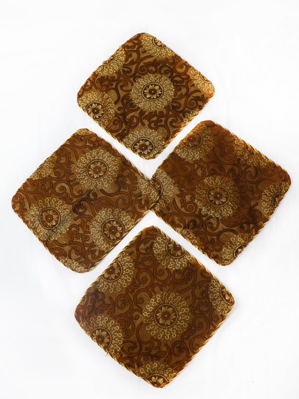 Brown Pack Of 4 Pillow/Cushion Cover 03 14" x 14"