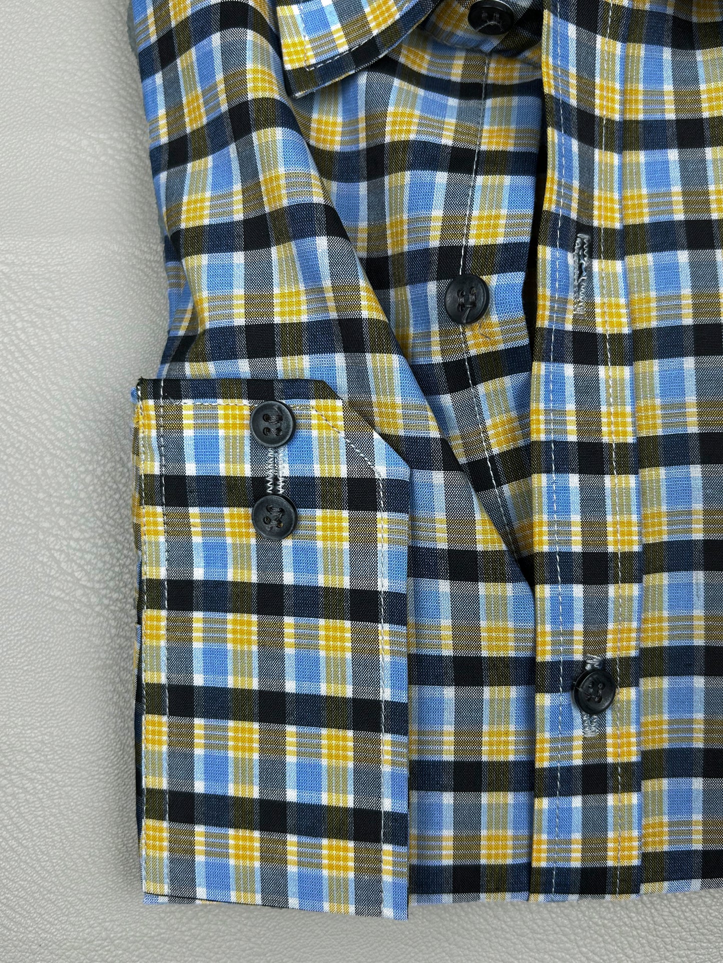 Yellow Checks Formal Dress Shirt For Men MFS143