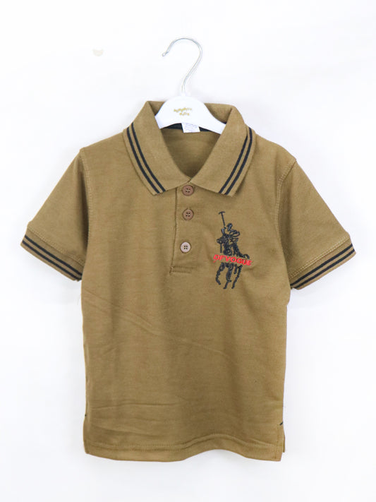 ZV Boys Polo T-Shirt 2.5 Yrs - 8 Yrs Dark Brown