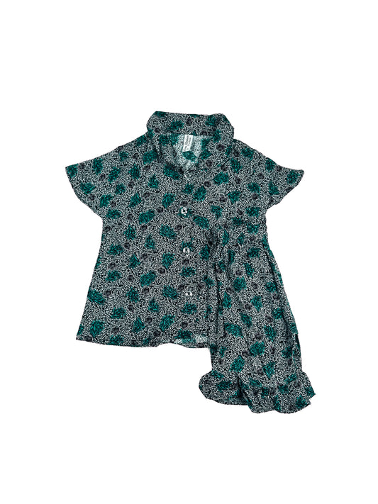 1Yrs - 4Yrs Green Frock For Girls RZ linen GF17