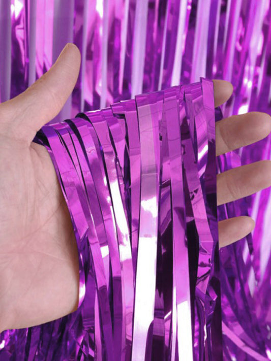 Foil Fringe Curtain - Purple