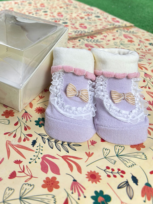 Floral Booties For Newborn NB09