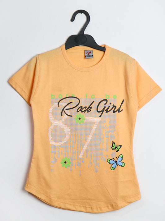 GTS09 MM Half Sleeves Girls T-Shirt 4Yrs - 7Yrs Orange 87