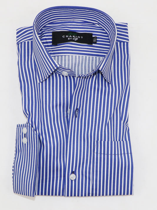 Blue Stripes Formal Dress Shirt For Men ZH MFS222