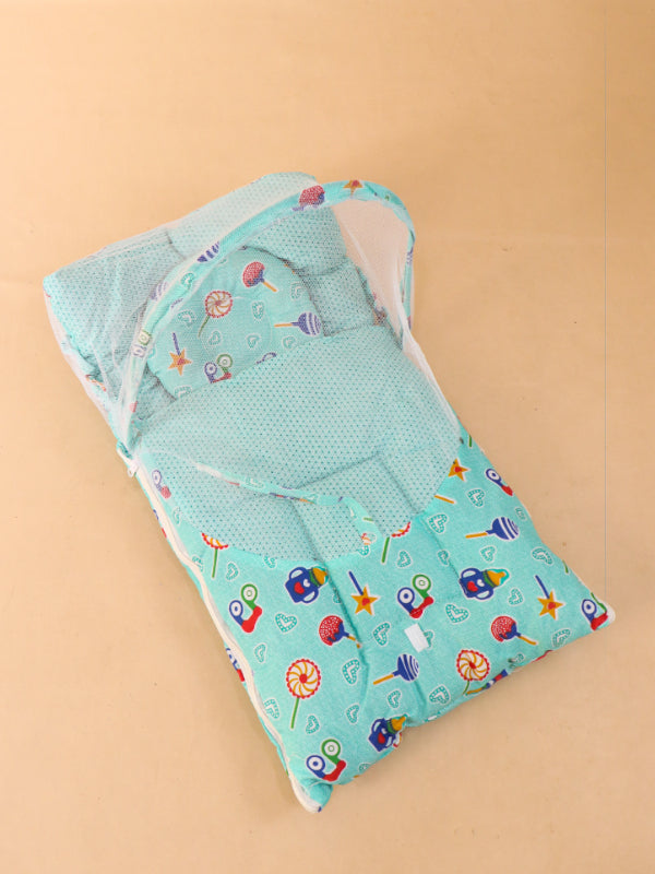 Green Sleeping Bag With Mosquito Net For Newborns N NBSB07