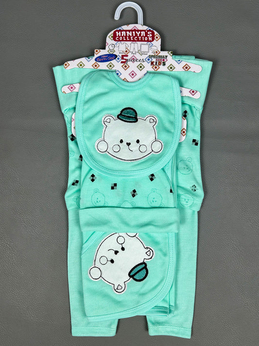 0Mth - 3Mth Light Ferozi 5Pcs Gift Set For Newborn HG NBGS149