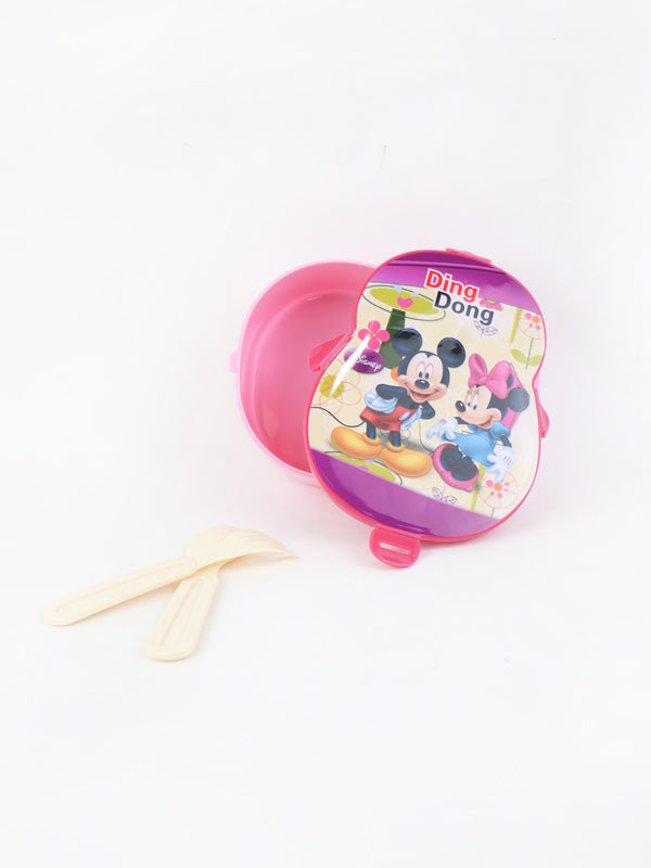 Kids Ding Dong Lunch Box with Fork & Spoon MM Pink