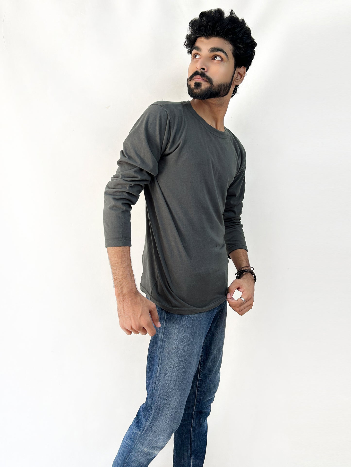 Charcoal Plain T-Shirt For Men MG MTS87