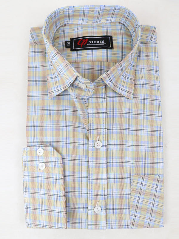 MFS24 Men's Formal Dress Shirt Checkered Lines 02