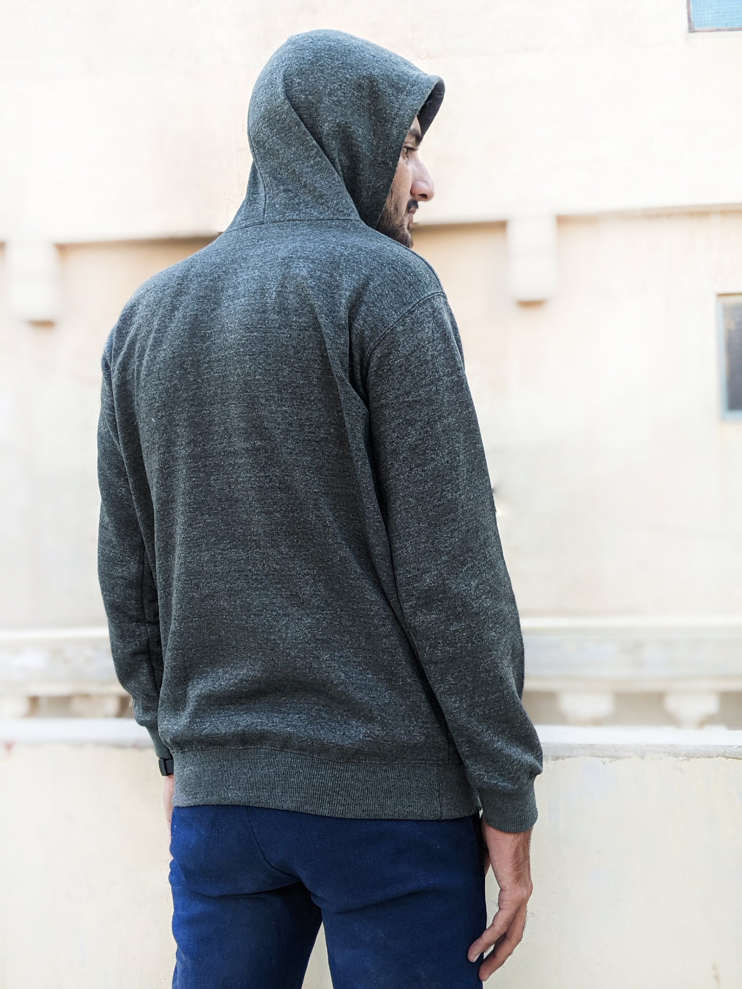 Dark Grey Plain Pullover Hoodie Unisex MM MH09