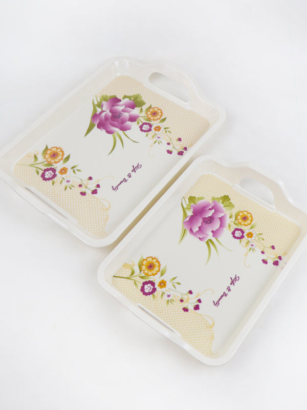 Pack of 2 Melamine Serving Tray Designed 11