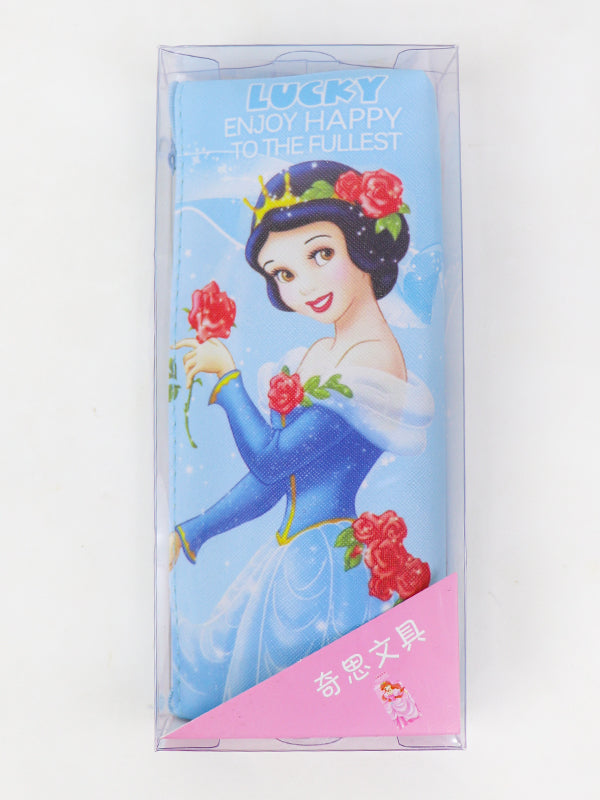 PB02 Zipper Pencil School Pouch For Kids Disney Princess Sky Blue