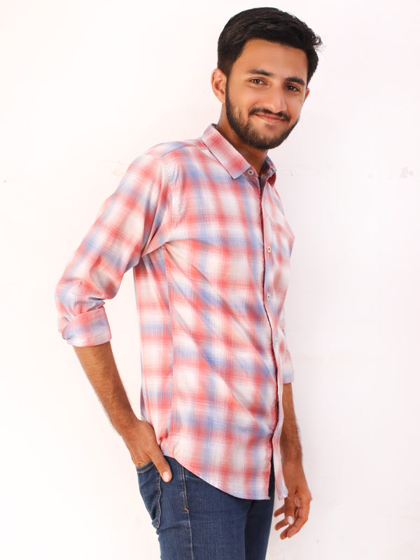 Red Checks Casual Shirt For Men AZ MCS21