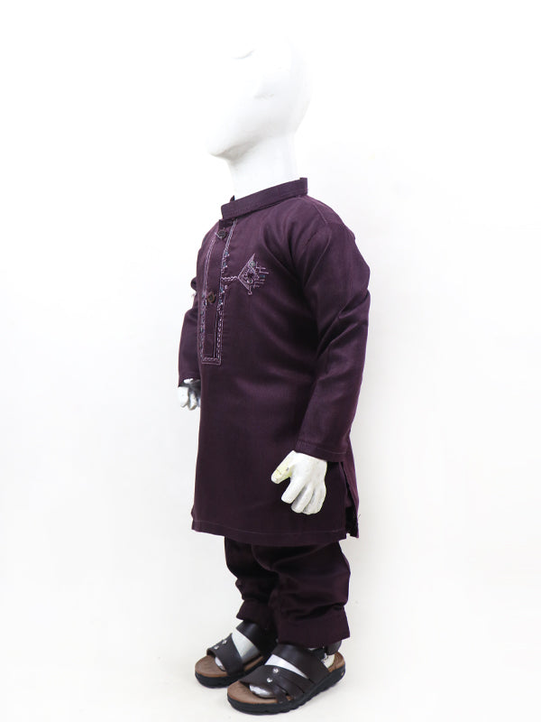 BKS25 IQ Boys Shalwar Kameez Suit 2Yrs - 14Yrs Dark Purple