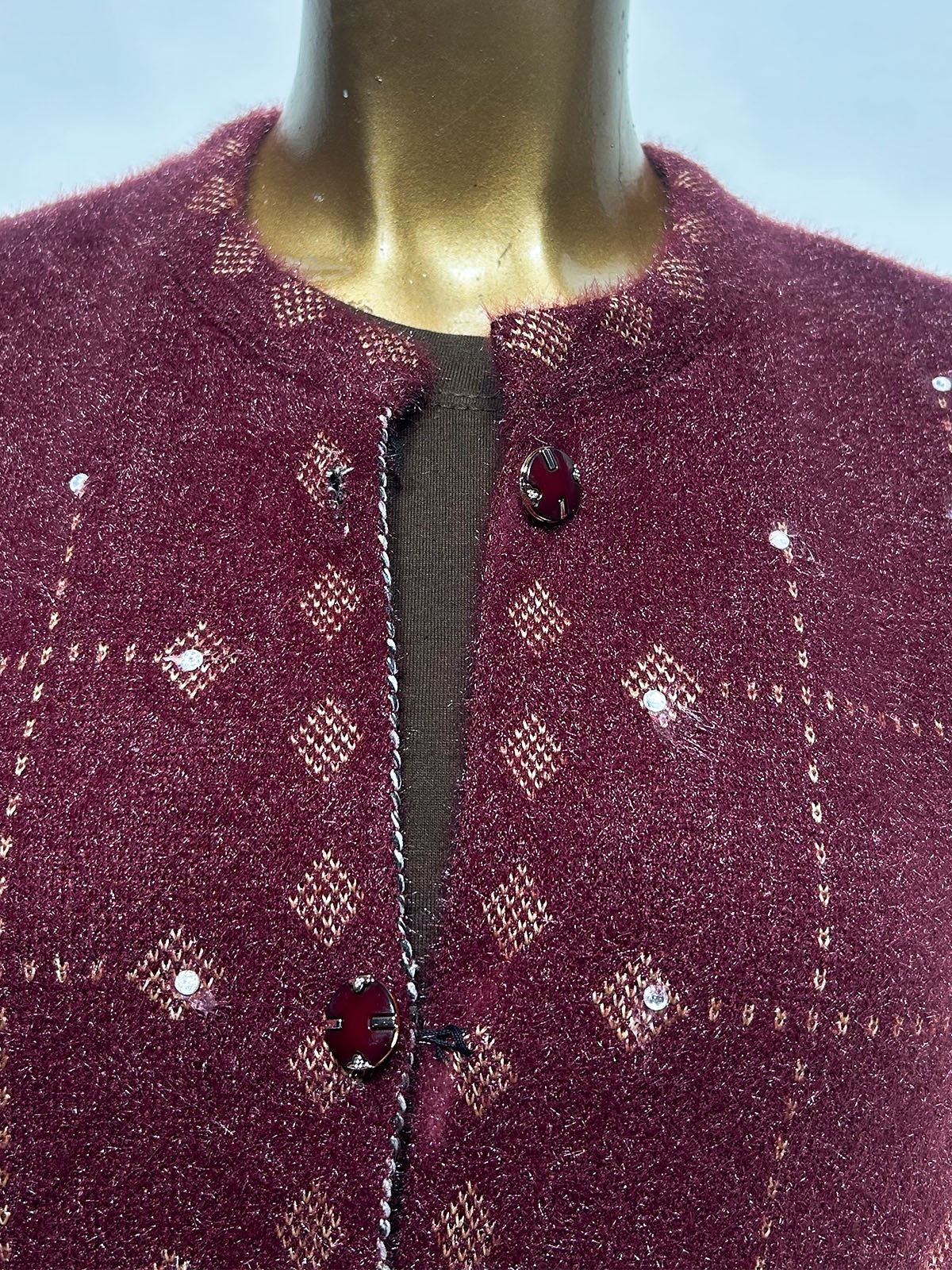 Maroon Sleeveless Sweater For Women WSW90
