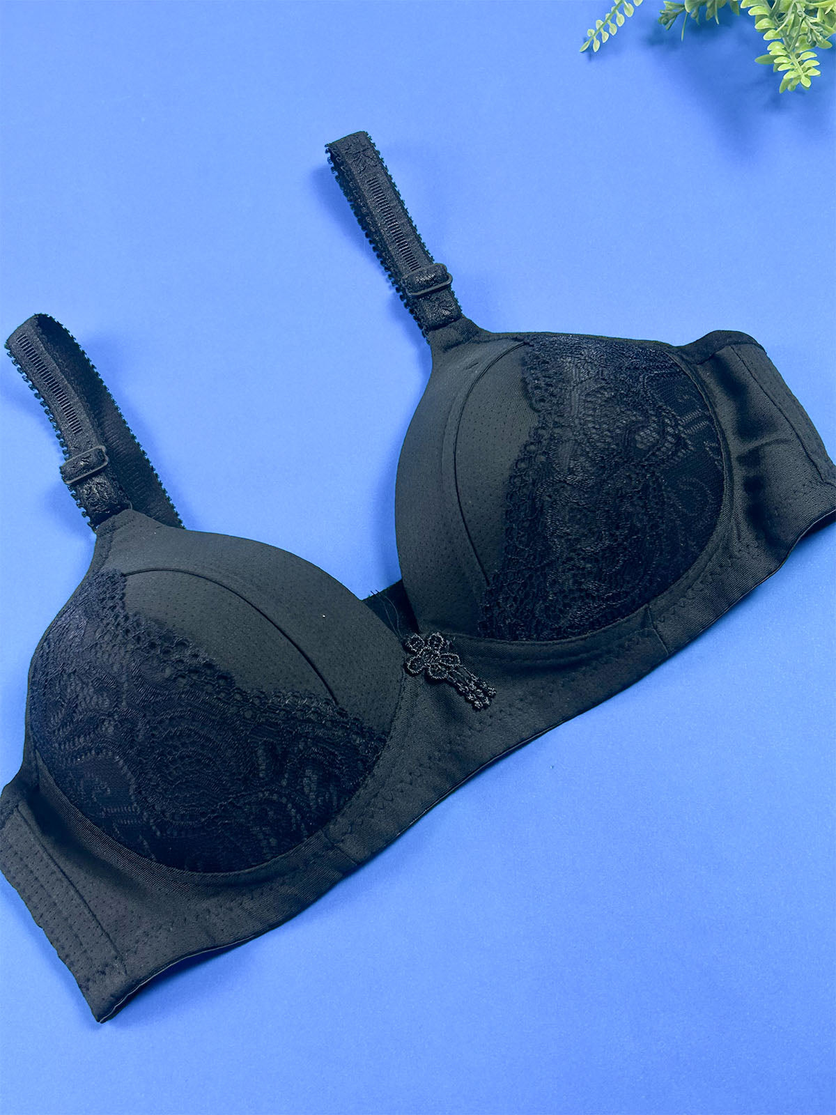 Black Floral Lace Bra for Girls and Women LB91