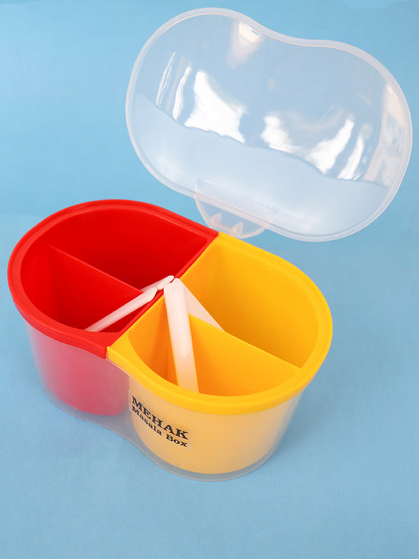 4 Compartment Spice Box With Spoons Multicolor