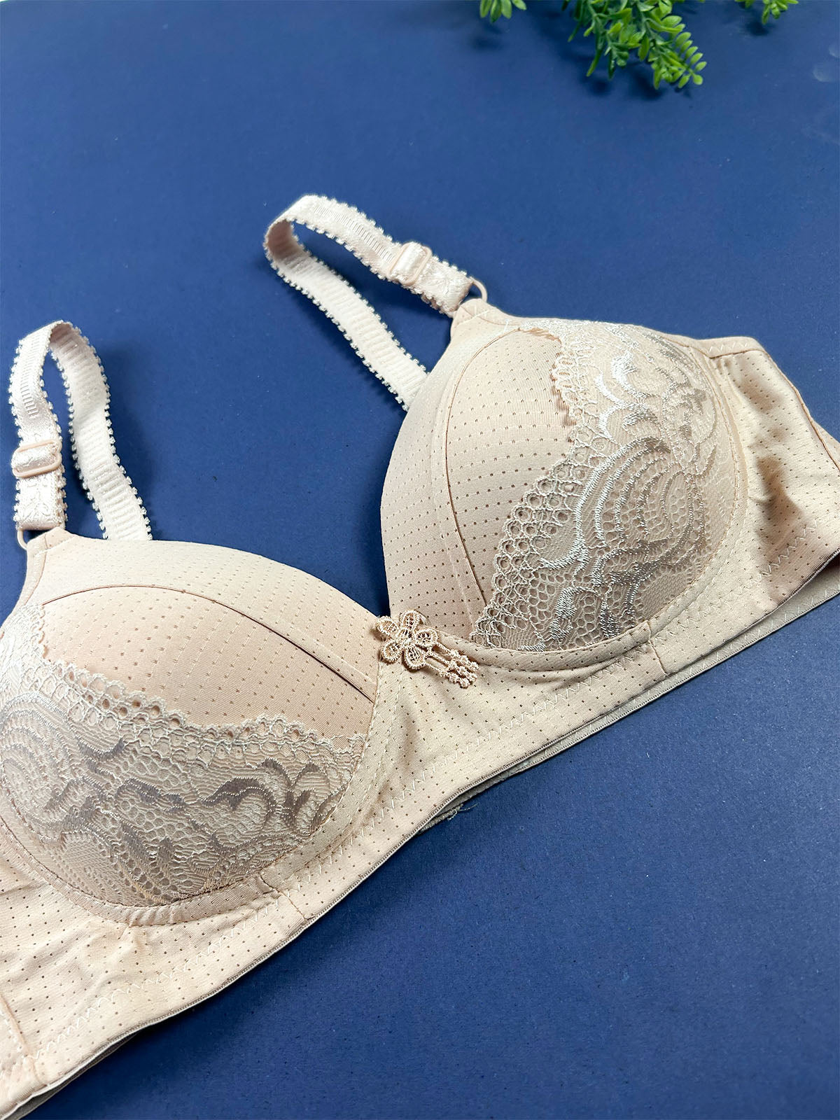 Beige Polka Dot Bra for Girls and Women LB92