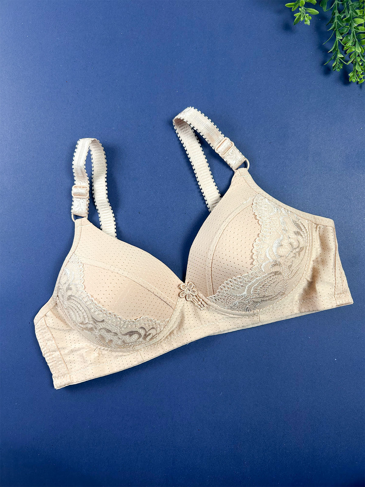 Beige Polka Dot Bra for Girls and Women LB92