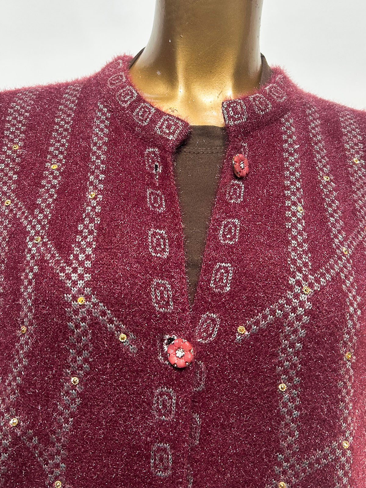 Maroon Sleeveless Sweater For Women WSW94