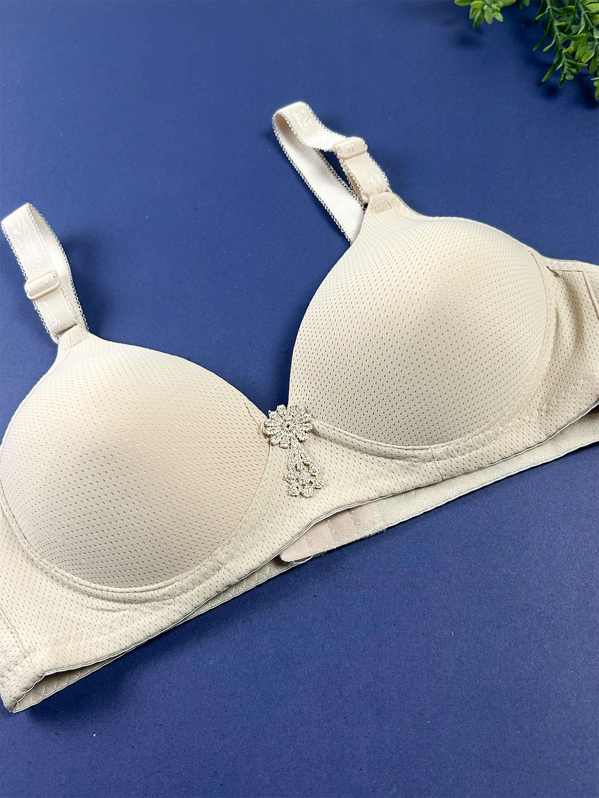 Beige Dotted Textured Bra for Girls and Women LB94