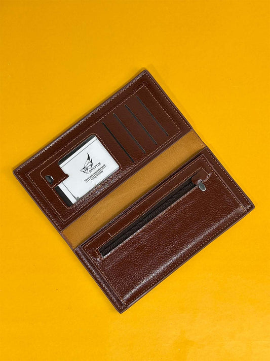 Light Brown Syn-Leather Long Wallet For Men MW94
