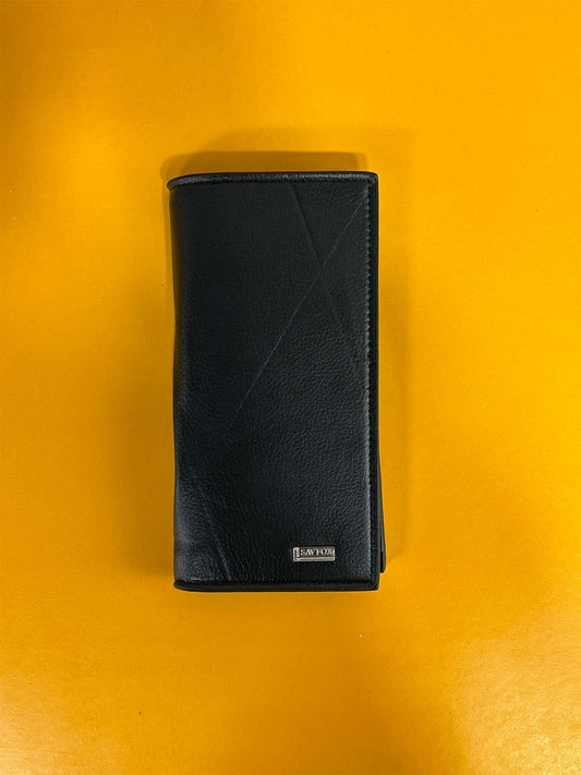 Black Syn-Leather Long Wallet For Men MW95