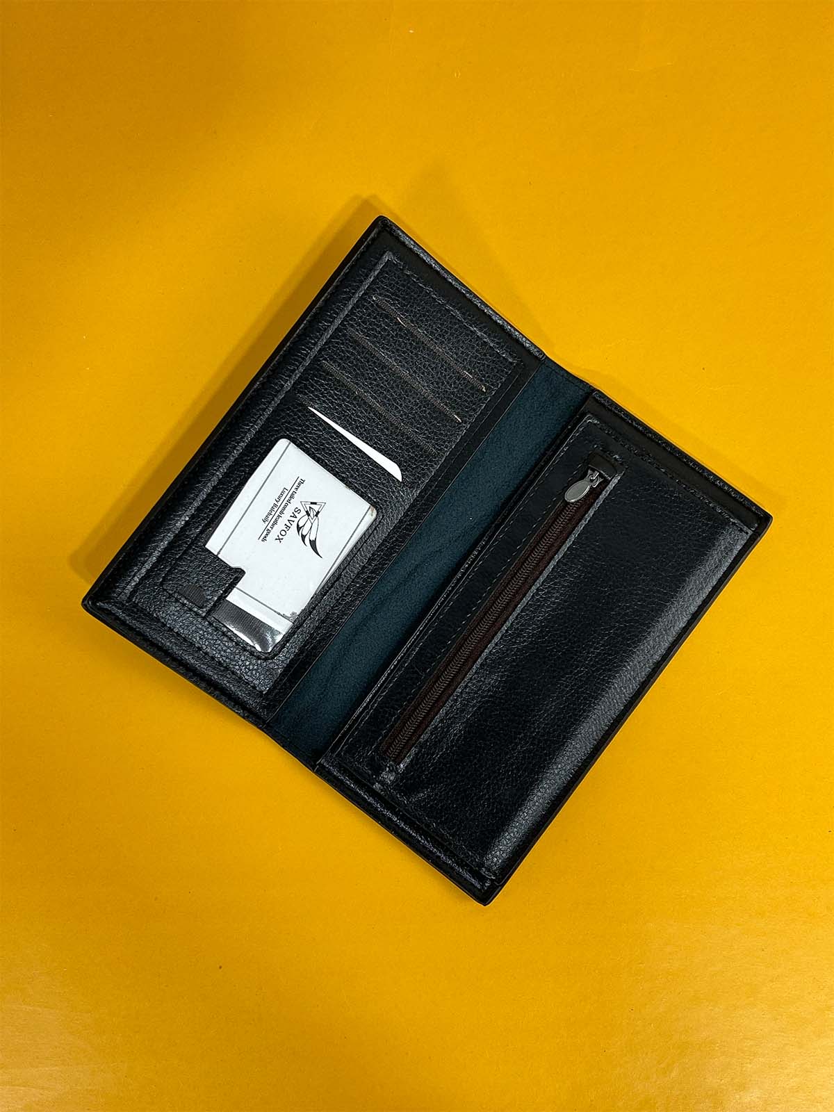 Black Syn-Leather Long Wallet For Men MW95