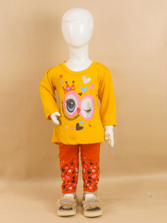 1Yr - 4Yrs Princess Mustard Yellow Suit For Girls RG GS49