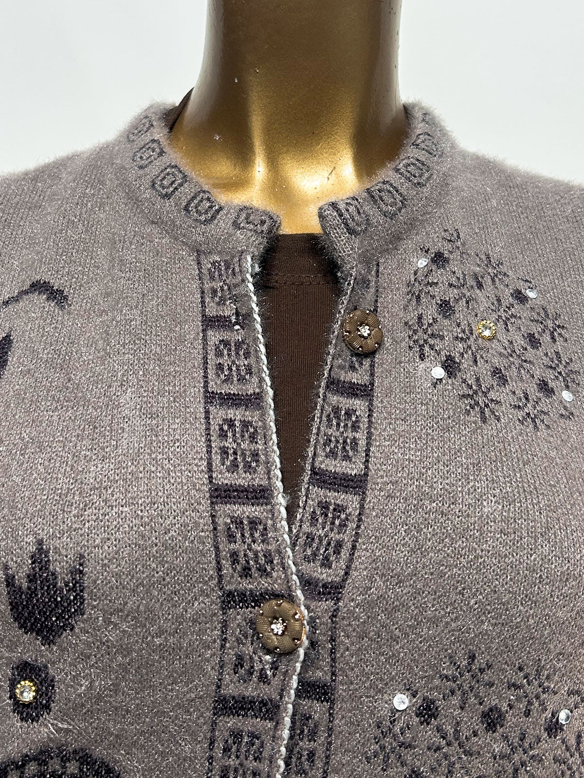 Greyish Sleeveless Sweater For Women WSW96