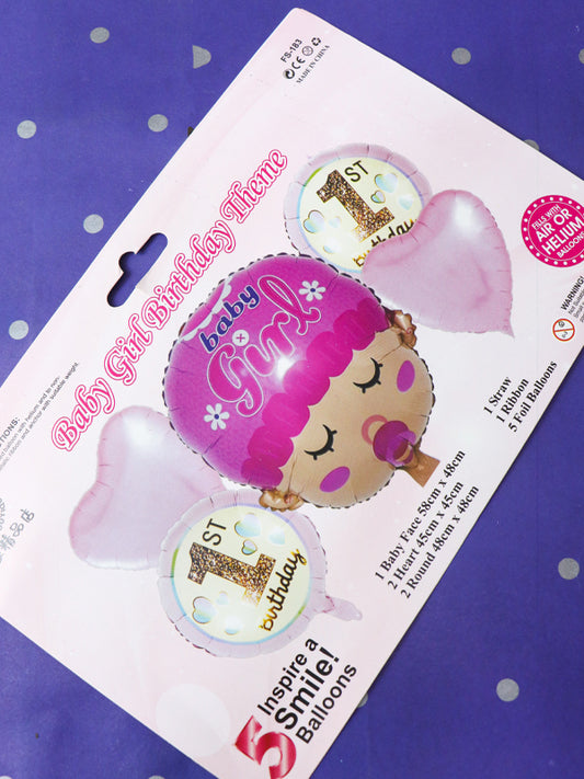 Pack Of 5Pcs Baby Girl Foil Balloons BP41