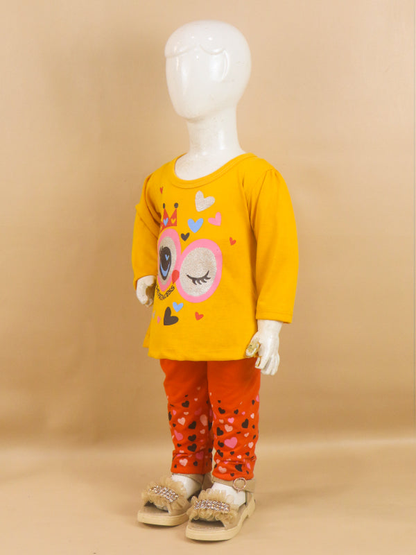 1Yr - 4Yrs Princess Mustard Yellow Suit For Girls RG GS49