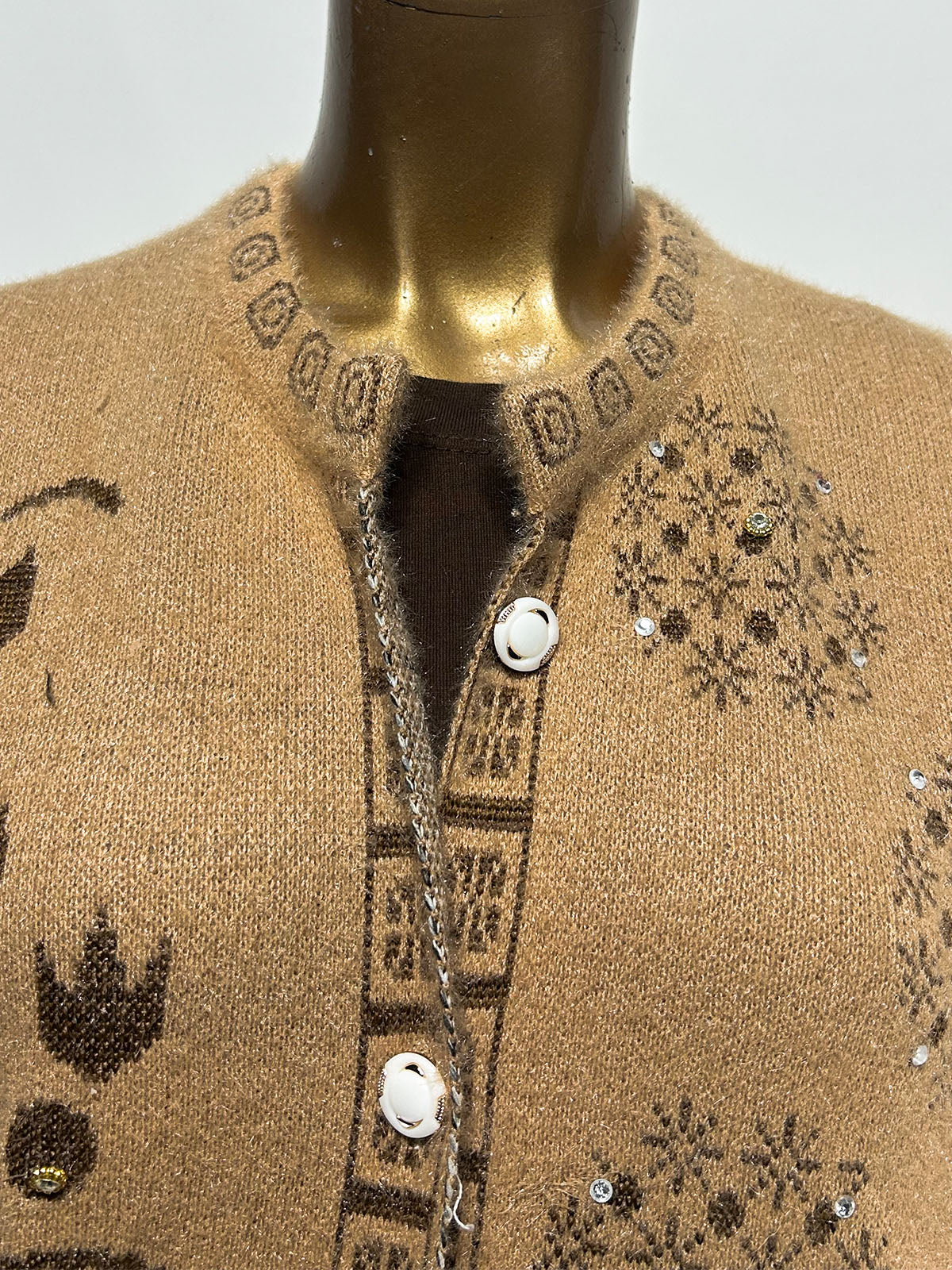 Brown Sleeveless Sweater For Women WSW97